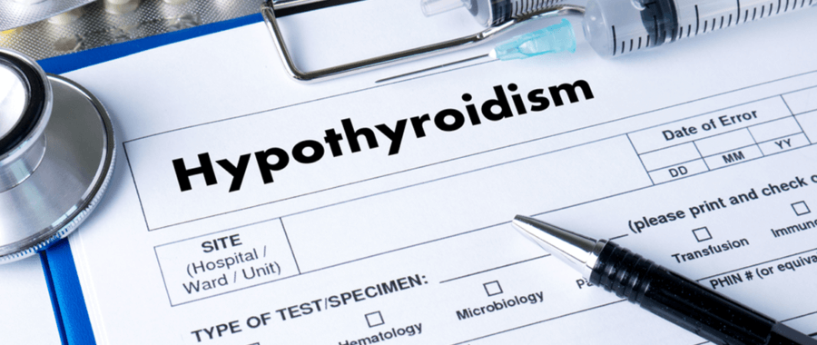 paper patient form with the word Hypothyroidism in bold