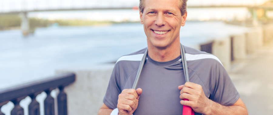 Healthy man resolves chronic stress